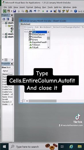 Excel tip to auto fit columns