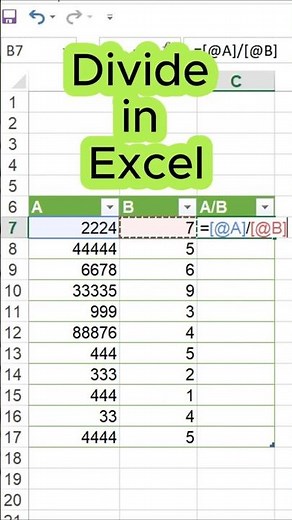 How to Divide in Excel #excel #exceltips
