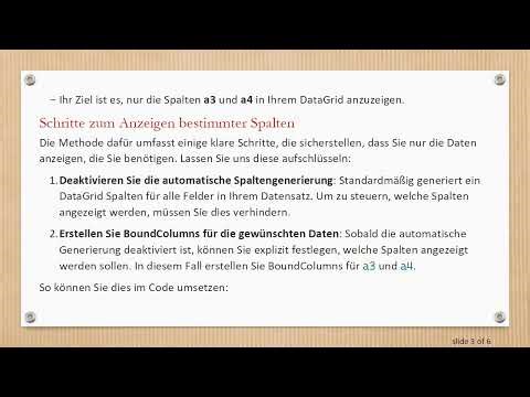 So zeigen Sie bestimmte Spalten aus einer DataTable in C# an