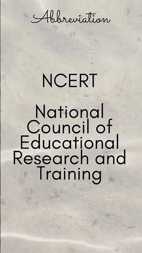 NCERT National Council of Educational Research and Training