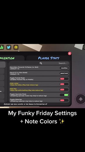 Customizing My Funky Friday Settings and Note Colors