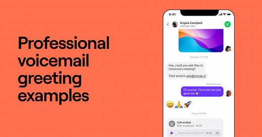 32 Professional Voicemail Greeting Examples and Tips- Quo (formerly OpenPhone)
