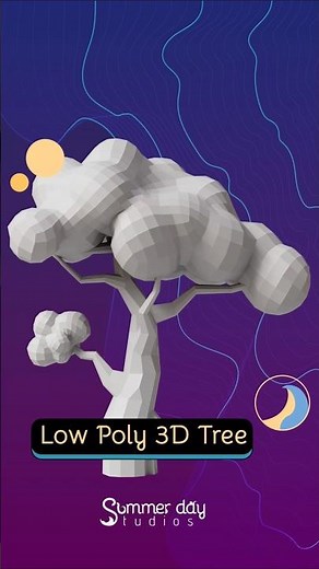 How to 3D Model a Low Poly Tree - Maya Tutorial