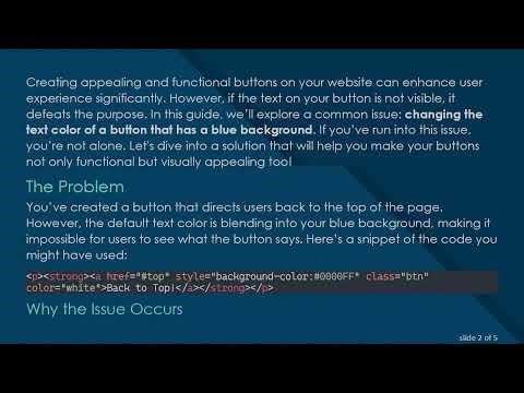 How to Change the Text Color of a Button in HTML