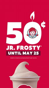 50 years in Canada calls for a celebration! Grab a 50¢ Jr. Frosty | Wendy's