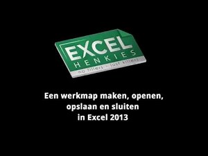 5. Een Werkmap Maken, Openen, Opslaan en Sluiten in Excel – Excel 2013