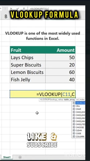 VlookUp Formula In excel for Beginner
