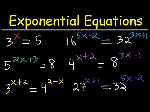 Solving Exponential Equations With Different Bases Using Logarithms - Algebra