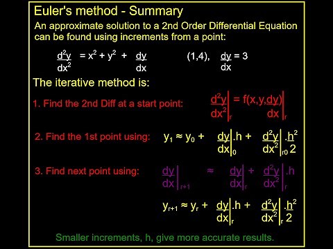 EULER'S METHOD - 2nd Order Differential Equations