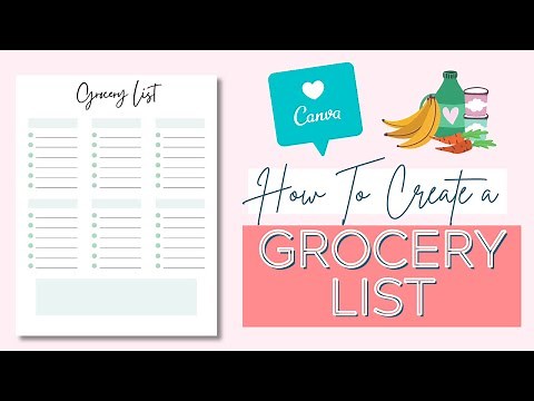 How To Create Printable Grocery List | Master Grocery List Printable | Canva Tutorial