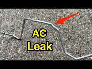 Unusual AC system leak detected - worn out low pressure pipe.