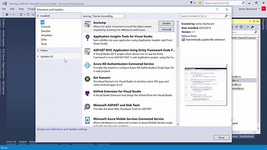Installing and Using Visual Studio 2015 Extensions