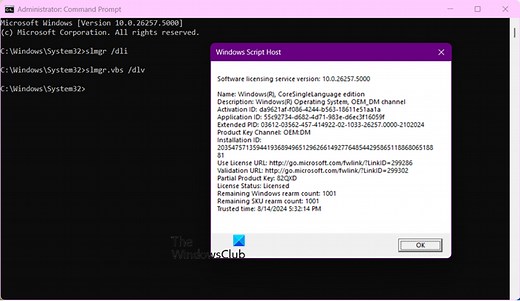 Use Slmgr to Install, Uninstall, Activate, View or Extend Windows License