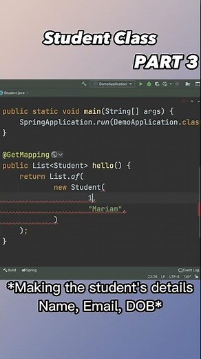 Spring Boot Project | Student Class part 3
