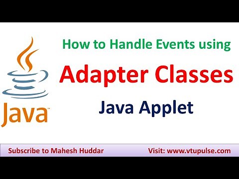 Adapter classes in Java to handle key and mouse events by Mahesh Huddar