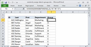 Randomly assign data to groups