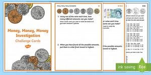 Solving Problems Involving Money and Decimals Challenge Activities