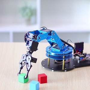 Robotic Arm for Arduino Coding Programming 6DOF Hiwonder-xArm1S STEM Educational Building Robot Arm Kits, 6 AXIS Full Metal Robotic Arm Wireless Controller/PC/App/Mouse Control Learning Robot