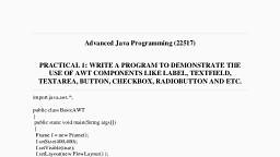 AJP Practicals.pdf - Advanced Java Programming - Notes - Teachmint
