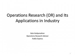 Operations Research (OR) and Its Applications in Industry - SlideServe