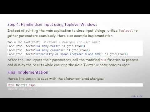 How to Graph a numpy Matrix in a tkinter Canvas for Your Game of Life Project