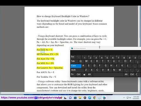 Change Keyboard Backlight Color in Windows
