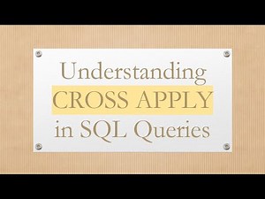Understanding CROSS APPLY in SQL Queries