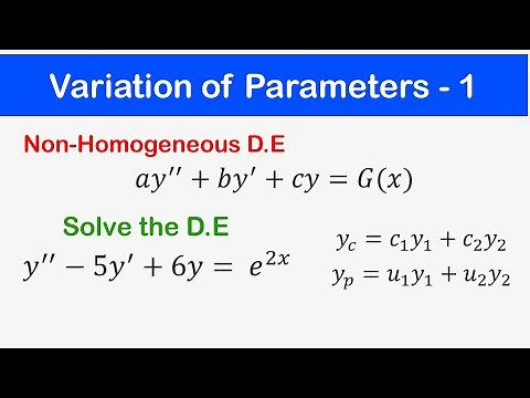 🔵22 - Method of Variation of Parameters 1 - Non-Homogeneous Differential Equations