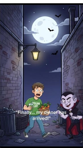 When a Vampire Meets a Vegan 🥦💀”#aishorts #cartoon #animation