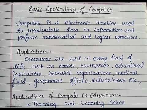 Applications of Computer|Basic Applications of Computer|Uses of computer