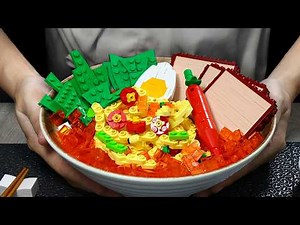 UNBREAKABLE Super Spicy LEGO RAMEN Recipe IRL ever! Amazing Stop Motion Cooking ASMR