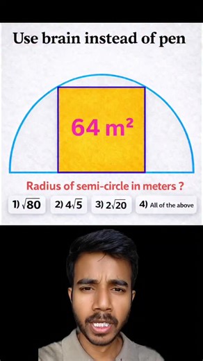 Abhay Kumar on Instagram: "Radius of semi circle in meters ? #mathematics #maths #viral #olympiad #iitjee"