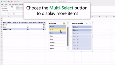 Filter data in a PivotTable