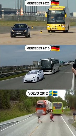Mercedes 2025 vs Mercedes 2016 vs Volvo 2012: Automatic Emergency Braking Test