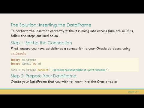 Inserting a DataFrame into an Oracle Table
