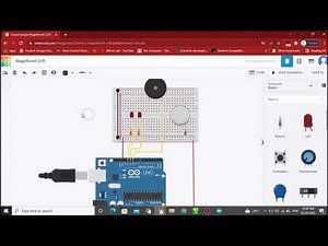 Arduino Uno with Gas Sensor and Buzzer Circuit Simulation Using Tinkercad