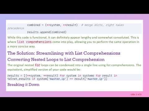 Mastering List Comprehensions with Dictionaries in Python