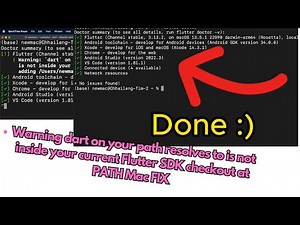 Warning dart on your path resolves to is not inside your current Flutter SDK checkout at PATH MacFIX