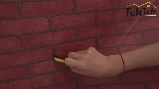 TUKTUK Distressed Red Brown 3D Brick Peel and Stick Wallpaper Roll Vinyl Washable Self Adhesive Contact Paper(Covers 36 sq.ft.) YH781