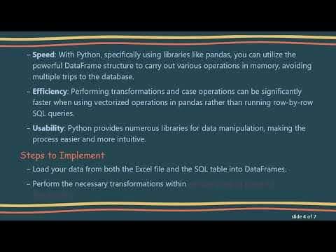 Efficiently Handling Large Data Sets with Python and SQL