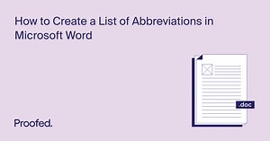 How to Create a List of Abbreviations in Microsoft Word | Proofed