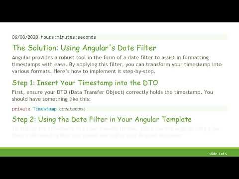 Mastering Date and Time Formats in Angular
