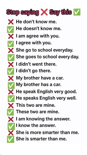 Wrong ❌ vs Right ✅ English Sentences (Grammar Practice) #englishforbeginners