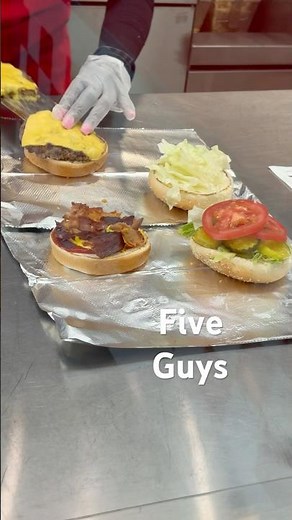 FIVE GUYS LITTLE BACON CHEESEBURGER GRILLED COMBO MEAL #fiveguys #cheeseburgers restaurant