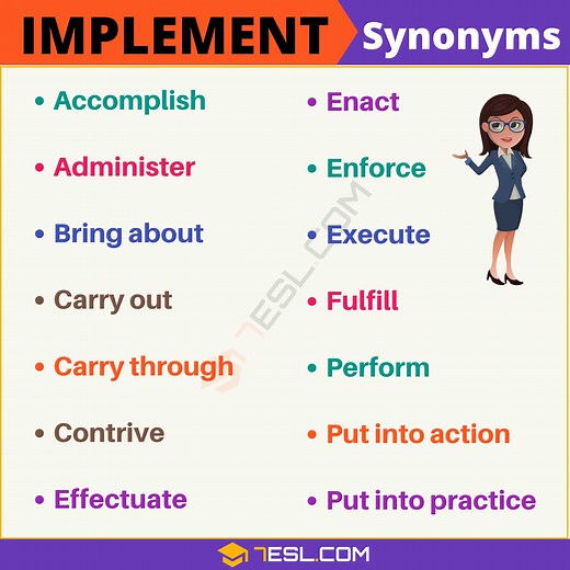 100  Synonyms for "Implement" with Examples | Another Word for “Implement” • 7ESL