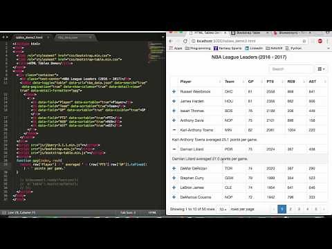 HTML Tables Tutorial: Bootstrap-Table (Part 2/3)