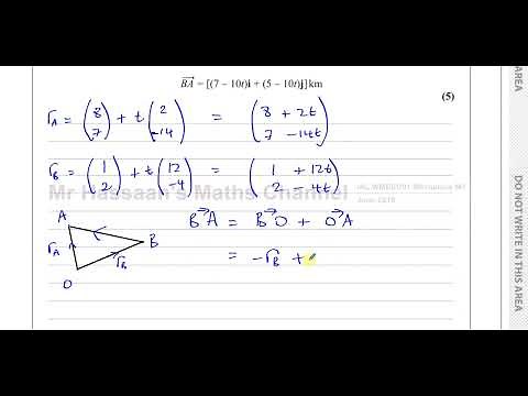 WME01/ 01, Mechanics M1 (IAL) June 2019, Q7, Vectors, Velocity, Position