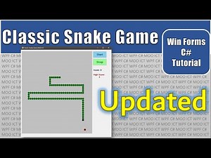 Classic Snake Game Made with Win Forms and C# Tutorial by MOO ICT