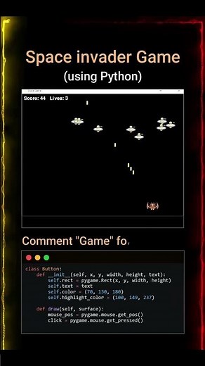 🔥 Space Invaders game using Python 🔥 #shorts #trending#viral#shortvideo#youtubeshorts #explore#short