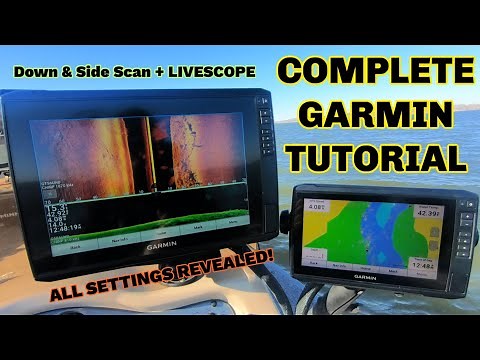 The COMPLETE GARMIN ECHOMAP Tutorial!! (Down Scan, Side Scan, & LIVESCOPE Settings REVEALED)